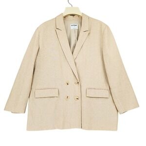 Old Navy Linen Blazer XL Men Beige Taylor Fitted Professional Professor Academia